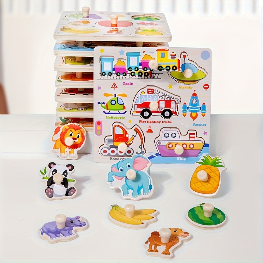 Woodworking For Kids - 3 szt. Drewniane puzzle z kołkami