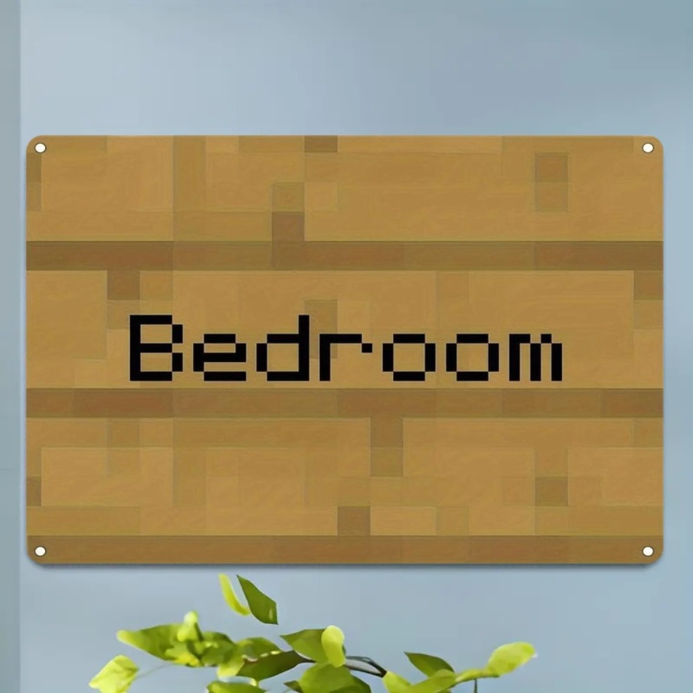 Vintage Pixel Art Bedroom Sign – Woodworking Room recenzja i cena