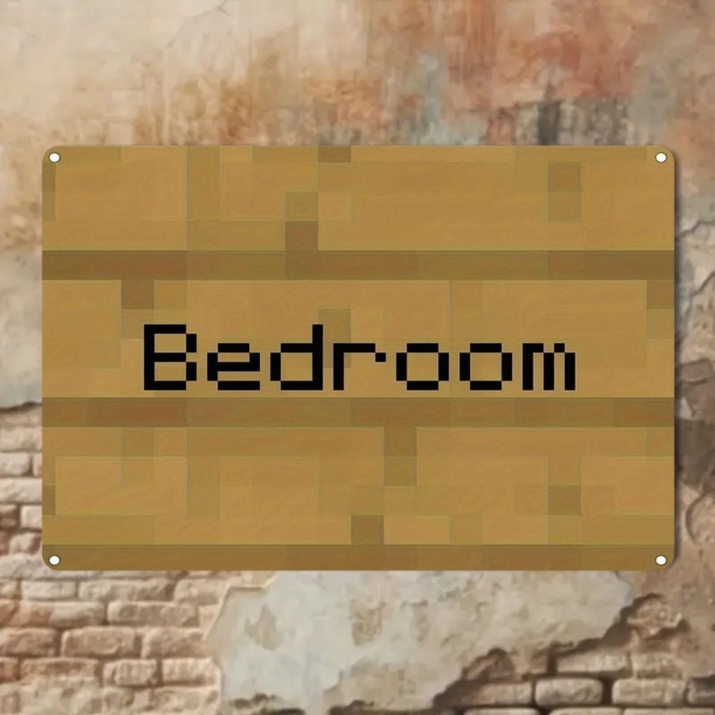 Vintage Pixel Art Bedroom Sign – Woodworking Room recenzja i cena
